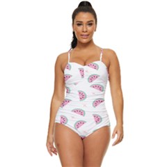 Fresh Watermelon Slices Texture Retro Full Coverage Swimsuit