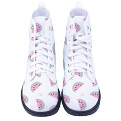 Fresh Watermelon Slices Texture Kid s High-top Canvas Sneakers