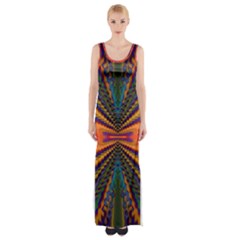 Casanova Abstract Art-colors Cool Druffix Flower Freaky Trippy Thigh Split Maxi Dress