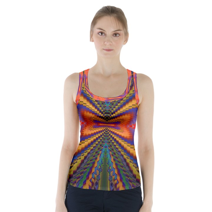 Casanova Abstract Art-colors Cool Druffix Flower Freaky Trippy Racer Back Sports Top