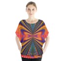 Casanova Abstract Art-colors Cool Druffix Flower Freaky Trippy Batwing Chiffon Blouse View1