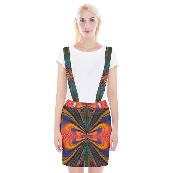 Casanova Abstract Art-colors Cool Druffix Flower Freaky Trippy Braces Suspender Skirt