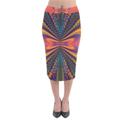 Casanova Abstract Art-colors Cool Druffix Flower Freaky Trippy Velvet Midi Pencil Skirt by Ket1n9