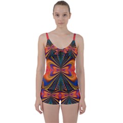 Casanova Abstract Art-colors Cool Druffix Flower Freaky Trippy Tie Front Two Piece Tankini by Ket1n9