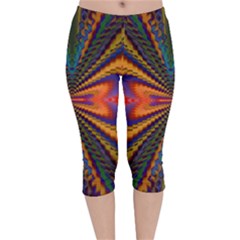 Casanova Abstract Art-colors Cool Druffix Flower Freaky Trippy Velvet Capri Leggings  by Ket1n9