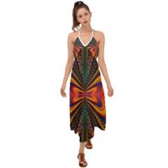 Casanova Abstract Art-colors Cool Druffix Flower Freaky Trippy Halter Tie Back Dress  by Ket1n9