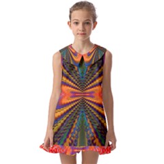 Casanova Abstract Art-colors Cool Druffix Flower Freaky Trippy Kids  Pilgrim Collar Ruffle Hem Dress by Ket1n9