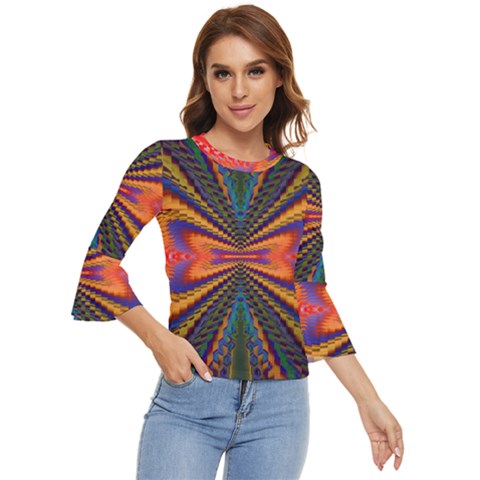 Casanova Abstract Art-colors Cool Druffix Flower Freaky Trippy Bell Sleeve Top by Ket1n9