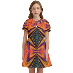 Casanova Abstract Art-colors Cool Druffix Flower Freaky Trippy Kids  Bow Tie Puff Sleeve Dress by Ket1n9