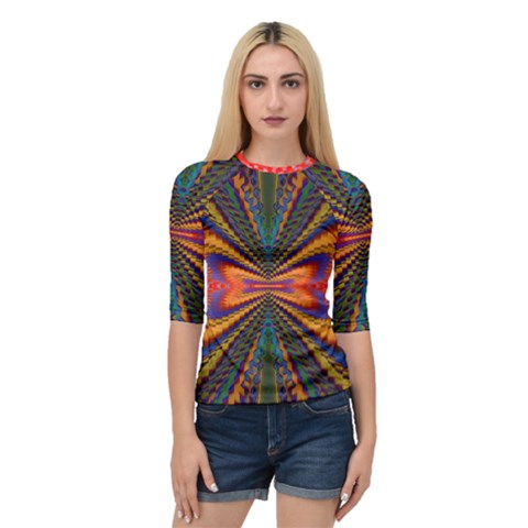 Casanova Abstract Art-colors Cool Druffix Flower Freaky Trippy Quarter Sleeve Raglan T-shirt by Ket1n9