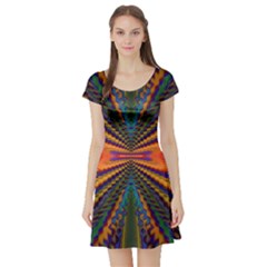 Casanova Abstract Art-colors Cool Druffix Flower Freaky Trippy Short Sleeve Skater Dress by Ket1n9