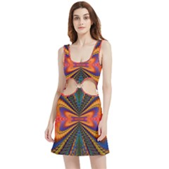 Casanova Abstract Art-colors Cool Druffix Flower Freaky Trippy Velour Cutout Dress by Ket1n9