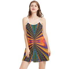 Casanova Abstract Art-colors Cool Druffix Flower Freaky Trippy Summer Frill Dress by Ket1n9