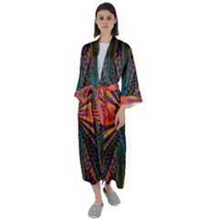 Casanova Abstract Art-colors Cool Druffix Flower Freaky Trippy Maxi Satin Kimono by Ket1n9