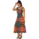 Casanova Abstract Art-colors Cool Druffix Flower Freaky Trippy Tie-Strap Tiered Midi Chiffon Dress View2