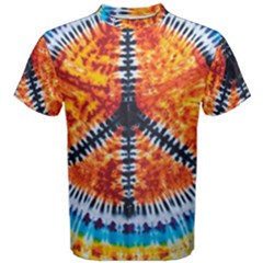 Tie Dye Peace Sign Men s Cotton T-shirt by Ket1n9