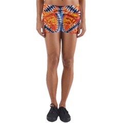 Tie Dye Peace Sign Yoga Shorts by Ket1n9