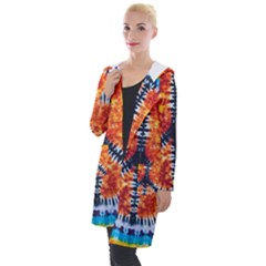 Tie Dye Peace Sign Hooded Pocket Cardigan by Ket1n9