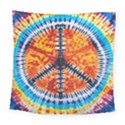 Tie Dye Peace Sign Square Tapestry (Large) View1