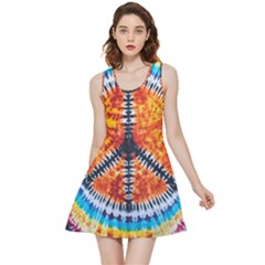 Tie Dye Peace Sign Inside Out Reversible Sleeveless Dress by Ket1n9