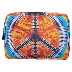 Tie Dye Peace Sign Make Up Pouch (medium) by Ket1n9