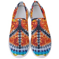 Tie Dye Peace Sign Men s Slip On Sneakers by Ket1n9