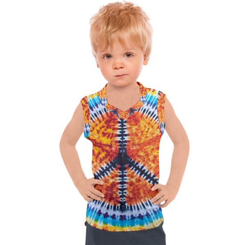 Tie Dye Peace Sign Kids  Sport Tank Top by Ket1n9