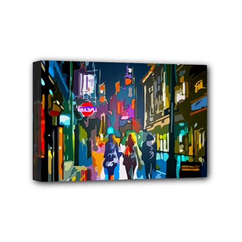 Abstract Vibrant Colour Cityscape Mini Canvas 6  X 4  (stretched) by Ket1n9