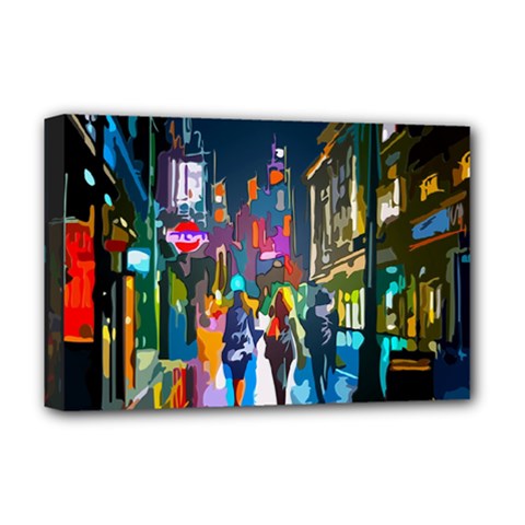 Abstract Vibrant Colour Cityscape Deluxe Canvas 18  X 12  (stretched) by Ket1n9