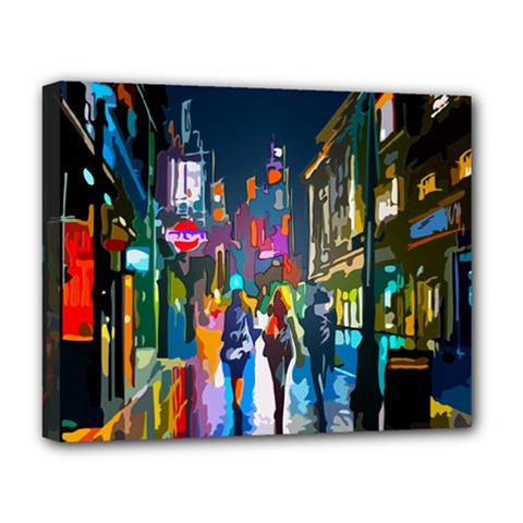 Abstract Vibrant Colour Cityscape Deluxe Canvas 20  X 16  (stretched) by Ket1n9