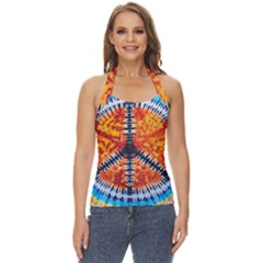 Tie Dye Peace Sign Basic Halter Top by Ket1n9