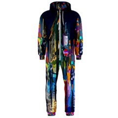 Abstract Vibrant Colour Cityscape Hooded Jumpsuit (men) by Ket1n9