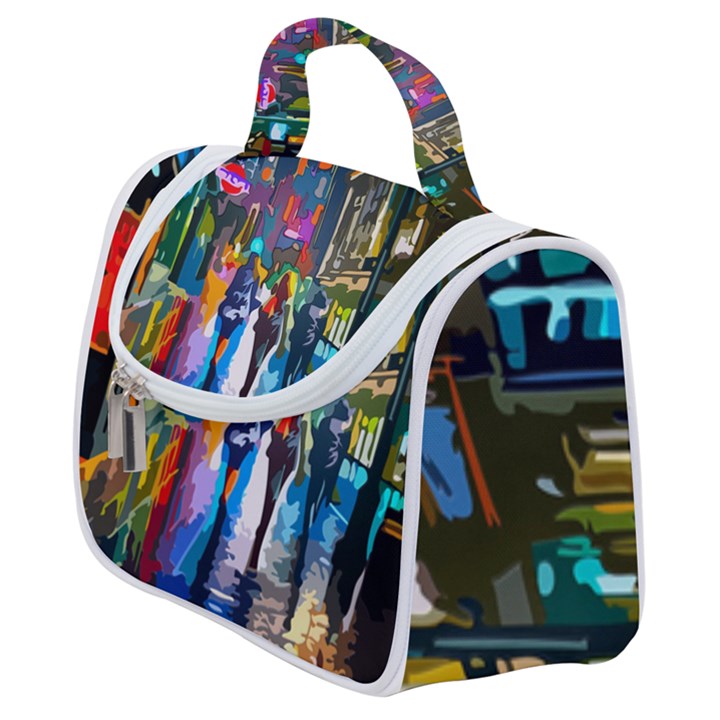 Abstract Vibrant Colour Cityscape Satchel Handbag