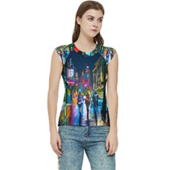 Abstract Vibrant Colour Cityscape Women s Raglan Cap Sleeve T-shirt by Ket1n9