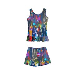 Abstract Vibrant Colour Cityscape Kids  Boyleg Swimsuit by Ket1n9