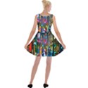 Abstract Vibrant Colour Cityscape Velvet Skater Dress View2