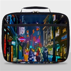 Abstract Vibrant Colour Cityscape Full Print Lunch Bag by Ket1n9