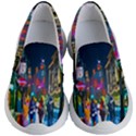 Abstract Vibrant Colour Cityscape Kids Lightweight Slip Ons View1