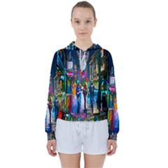 Abstract Vibrant Colour Cityscape Women s Tie Up Sweat by Ket1n9