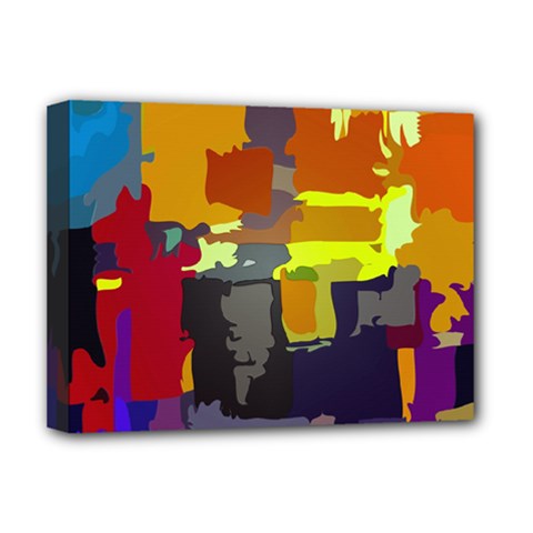 Abstract Vibrant Colour Deluxe Canvas 16  X 12  (stretched)  by Ket1n9