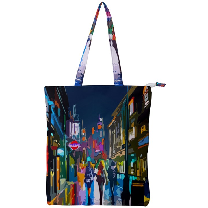 Abstract Vibrant Colour Cityscape Double Zip Up Tote Bag