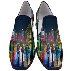 Abstract Vibrant Colour Cityscape Women Slip On Heel Loafers by Ket1n9