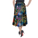 Abstract Vibrant Colour Cityscape Midi Mermaid Skirt View2