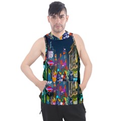 Abstract Vibrant Colour Cityscape Men s Sleeveless Hoodie by Ket1n9