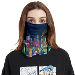 Abstract Vibrant Colour Cityscape Face Covering Bandana (two Sides) by Ket1n9