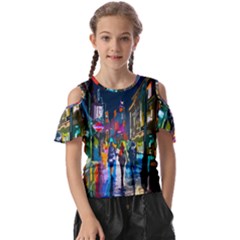 Abstract Vibrant Colour Cityscape Kids  Butterfly Cutout T-shirt by Ket1n9