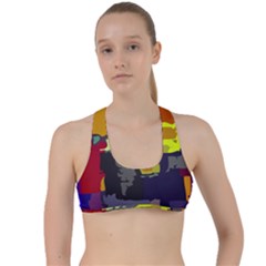 Abstract Vibrant Colour Criss Cross Racerback Sports Bra by Ket1n9