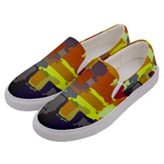 Abstract Vibrant Colour Men s Canvas Slip Ons by Ket1n9