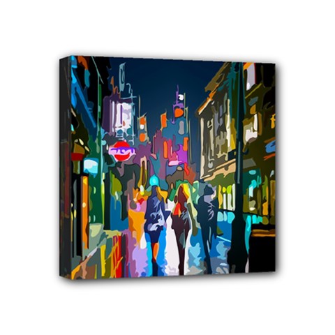 Abstract Vibrant Colour Cityscape Mini Canvas 4  X 4  (stretched) by Ket1n9