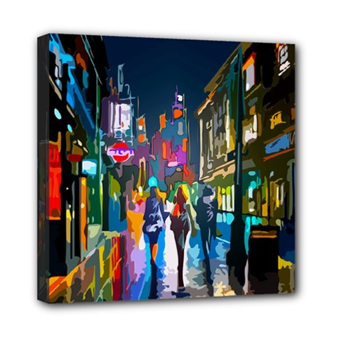 Abstract Vibrant Colour Cityscape Mini Canvas 8  X 8  (stretched) by Ket1n9